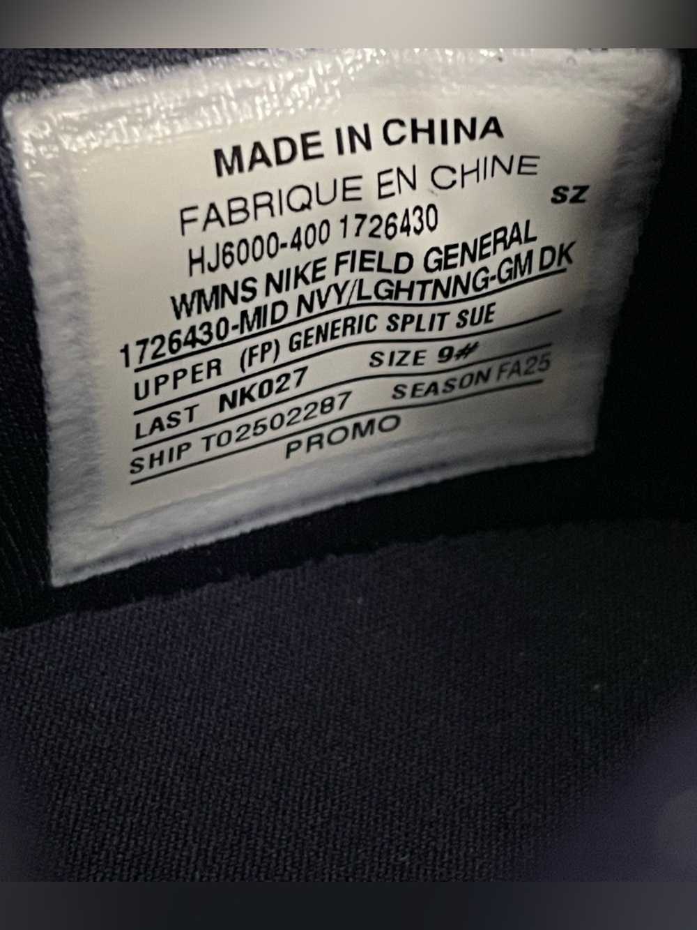 Nike Field General Midnight Navy Lightening Gum Dark Brown Promo - Picture 8 of 8